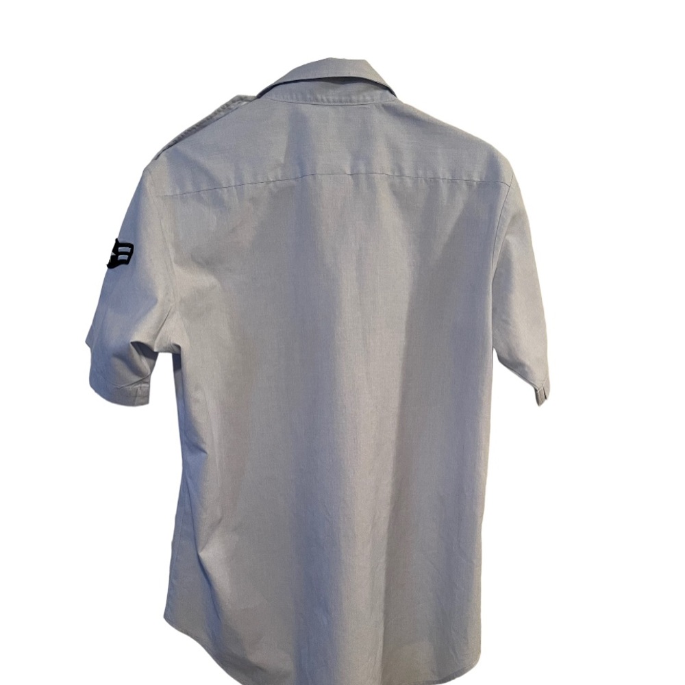 Blue military wing dress shirt - Picture 2 of 4